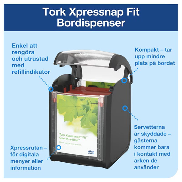 Dispenser för servetter | Tork Xpressnap Fit N14 | svart | 4st SE200650 - 5