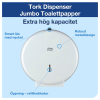 Dispenser för toalettpapper | 1 rulle | Tork T1 Jumbo metall | vit SE200678 - 4