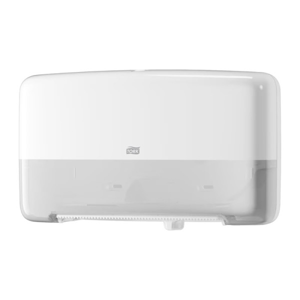 Dispenser för toalettpapper | 2 rullar | Tork T2 Jumbo Twin Mini | vit STO00224 - 1