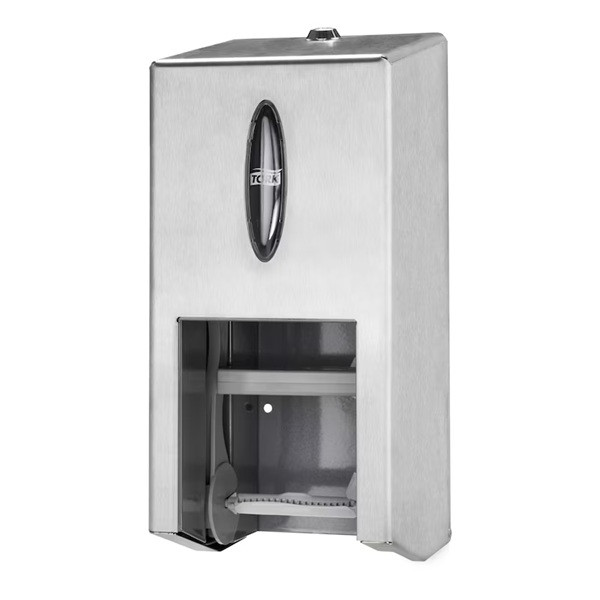 Dispenser för toalettpapper | 2 rullar | Tork T7 OptiServe | rostfritt stål SE200670 - 1