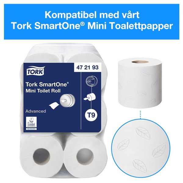 Dispenser för toalettpapper | 2 rullar | Tork T9 SmartOne Twin | svart SE200659 - 4