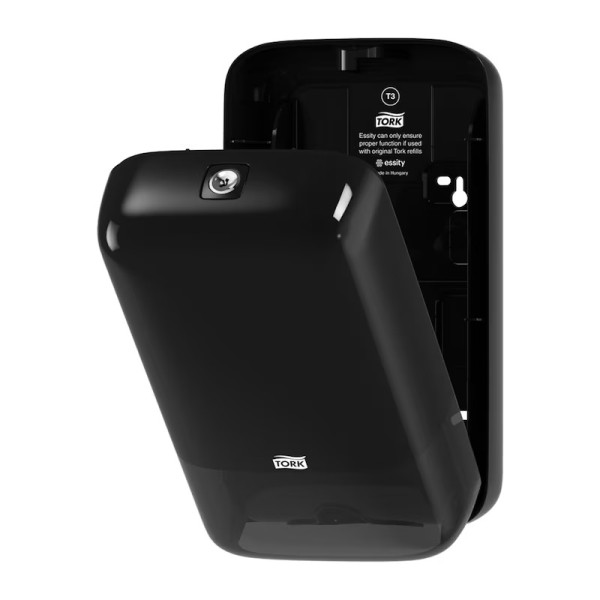 Dispenser för toalettpapper | pappersark | Tork T3 | svart STO00227 - 3