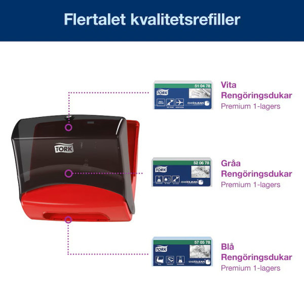 Dispenser för torkdukar | Tork W4 | svart/röd STO00259 - 5