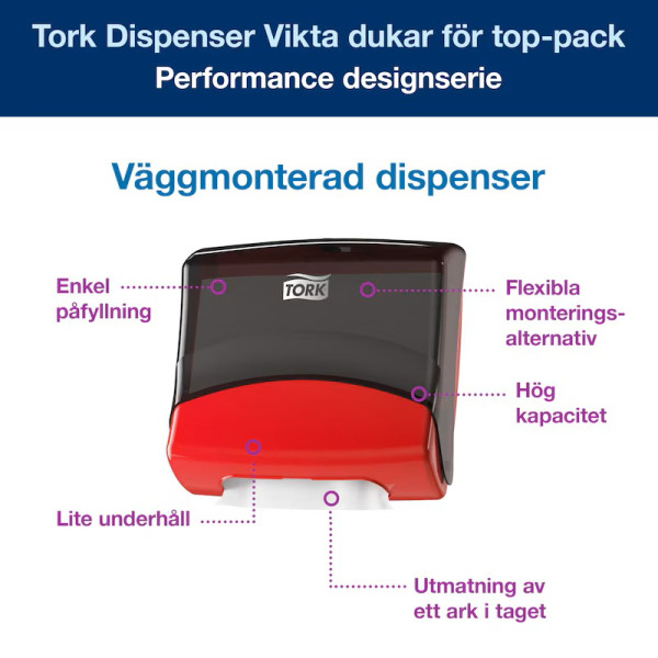 Dispenser för torkdukar | Tork W4 | svart/röd STO00259 - 6