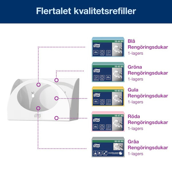 Dispenser för torkdukar | Tork W8 Small | vit SE200652 - 3