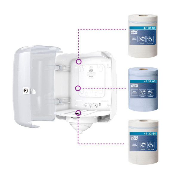Dispenser för torkrullar | Tork M4 Reflex | vit STO00205 - 3