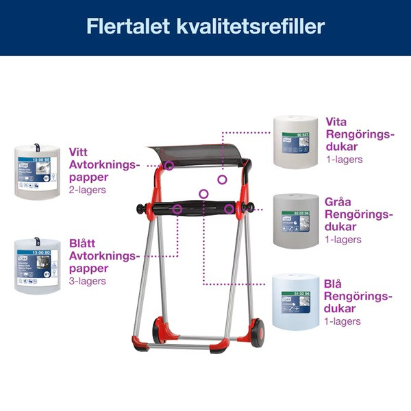 Golvställ för torkpapper | Tork W1 | röd SE200657 - 4