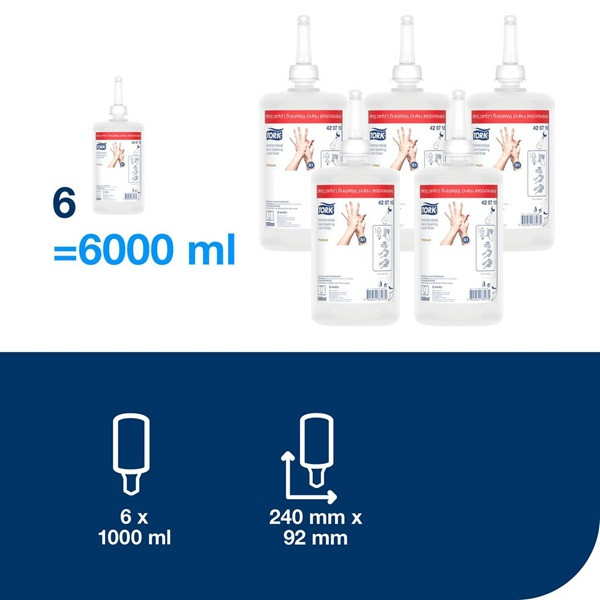 Handtvål 1L | Tork S1 Antimikrobiell | transparent | 6st SE200135 - 2