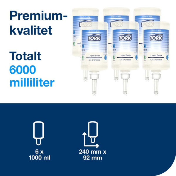 Handtvål 1L | Tork S1 Oil & Greese | transparent | 6st 360249 - 1
