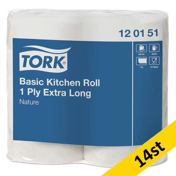Hushållspapper 1-lag | Tork Uni lång | nature | 14st SE200582 - 1