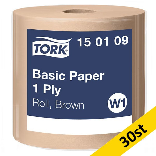 Industritorkrulle 1-lag | 1.000m | Tork Uni W1 | brun | 30st [PALLFRAKT] SE200562 - 1