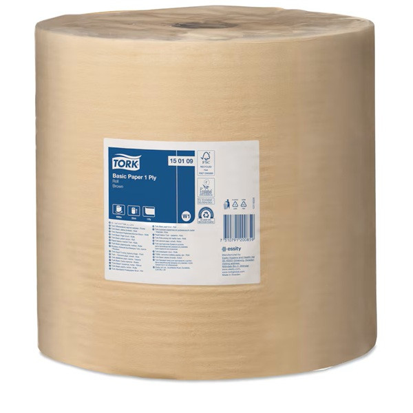 Industritorkrulle 1-lag | 1.000m | Tork Uni W1 | brun SE200561 - 2