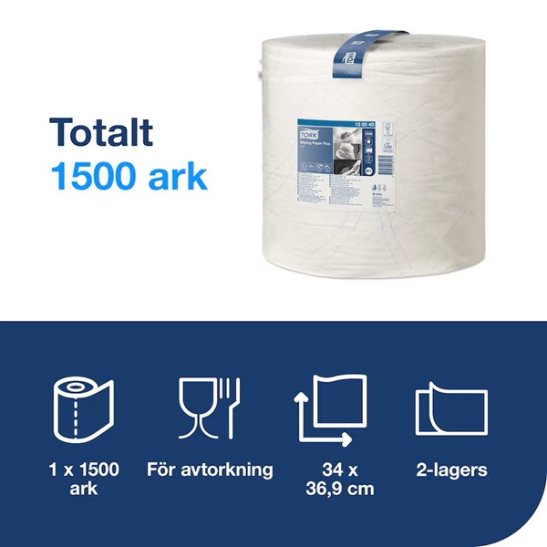 Industritorkrulle 2-lag | 510m | Tork Pre W1 | vit SE200569 - 3