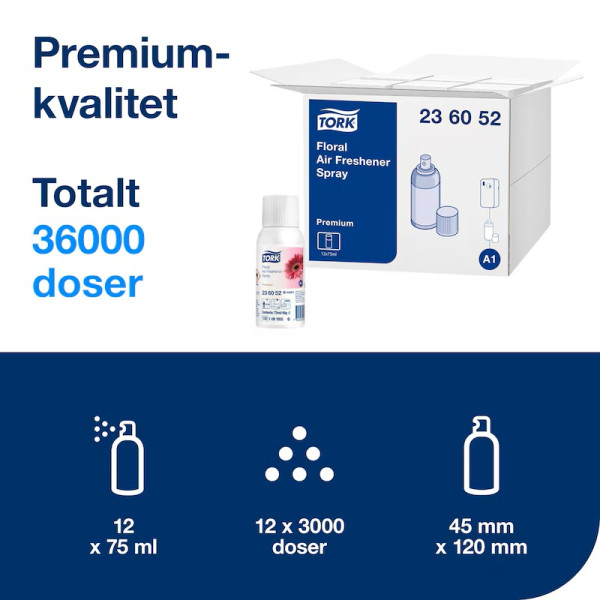 Luktförbättrare 75ml | Tork A1 blommor spray | 12st SE200909 - 1