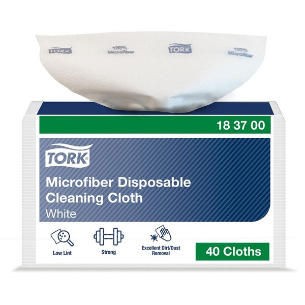 Mikrofiberduk 29,5x34cm | 40/fp | Tork | vit SE200541 - 1