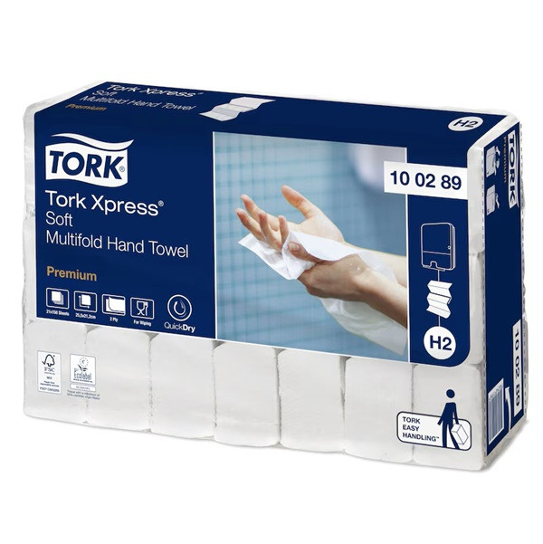 Pappershandduk 150/fp | 2-lag | Tork Pre H2 Xpress | vit | 21st STO00002 - 1