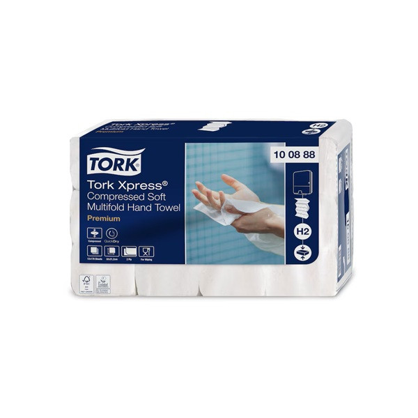 Pappershandduk 170/fp | 2-lag | Tork Pre H2 Xpress Compressed | vit | 12st SE200605 - 2