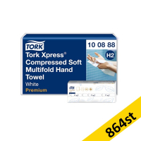 Pappershandduk 170/fp | 2-lag | Tork Pre H2 Xpress Compressed | vit | 864st [PALLFRAKT]