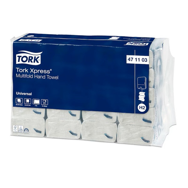 Pappershandduk 190/fp | 2-lag | Tork Uni H2 | vit | 20st SE200599 - 2