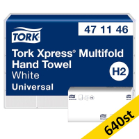 Pappershandduk 190/fp | 2-lag | Tork Uni H2 Xpress | vit | 640st [PALLFRAKT]