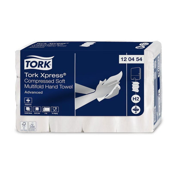 Pappershandduk 200/fp | 2-lag | Tork Adv H2 Xpress Compressed | vit | 12st SE200615 - 2