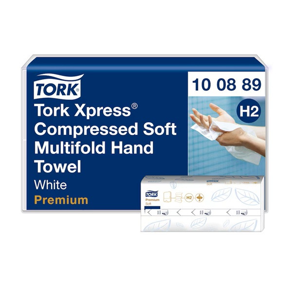 Pappershandduk 225/fp | 2-lag | Tork Pre H2 Xpress Compressed | vit | 12st SE200603 - 1
