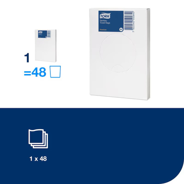 Sanitetspåse 25/fp | Tork B5 | vit | 48st SE200924 - 1