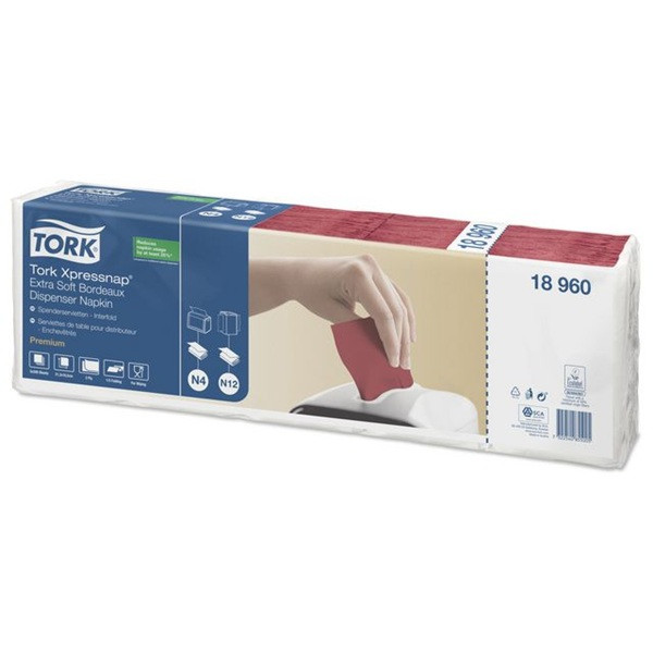 Servetter 1.000/fp | 2-lag | Tork Pre N4 | bordeaux SE200269 - 1