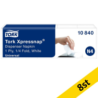 Servetter 1.125/fp | 1-lag | Tork Uni N4 | vit | 8st SE200250