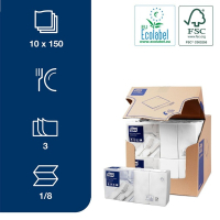 Servetter 150/fp | 3-lag | Tork 1/8-vikt | vit | 10st