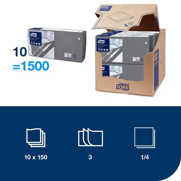 Servetter 150/fp | 3-lag | Tork Lunch | antracit | 10st SE200317 - 2