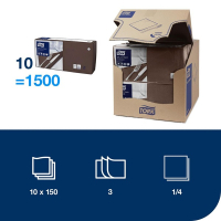 Servetter 150/fp | 3-lag | Tork Lunch | brun | 10st SE200311