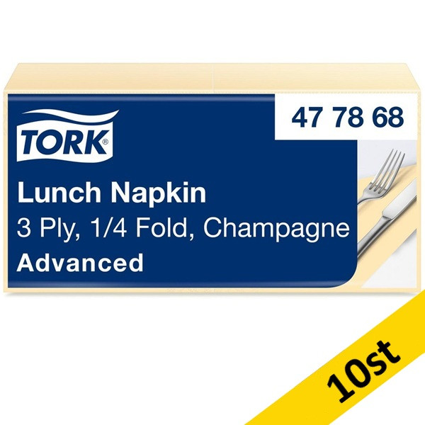 Servetter 150/fp | 3-lag | Tork Lunch | champagne | 10st SE200308 - 1