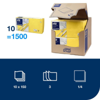 Servetter 150/fp | 3-lag | Tork Lunch | gul | 10st SE200302