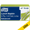 Servetter 150/fp | 3-lag | Tork Lunch | limegrön | 10st SE200299 - 1