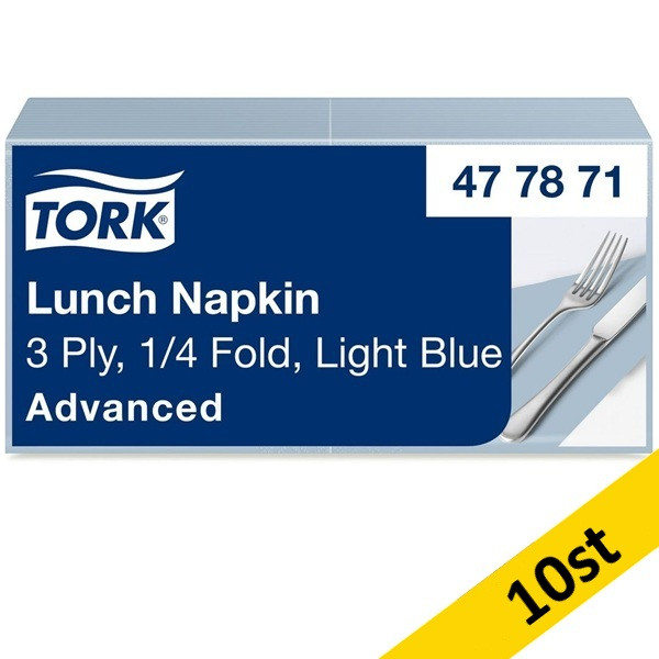 Servetter 150/fp | 3-lag | Tork Lunch | ljusblå | 10st SE200293 - 1