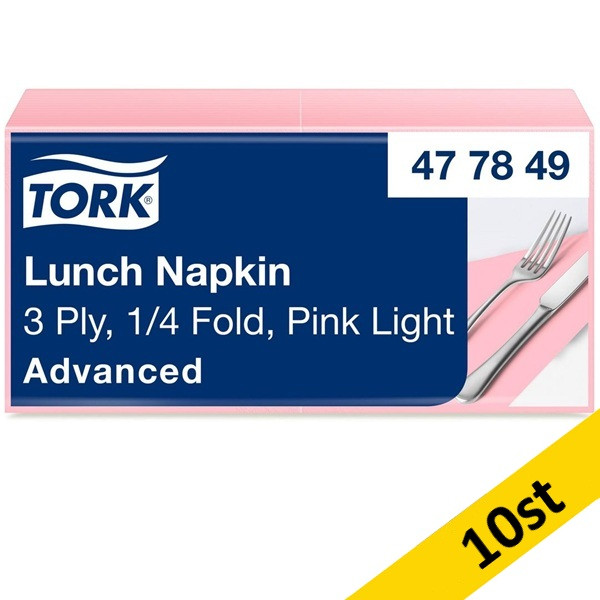 Servetter 150/fp | 3-lag | Tork Lunch | ljusrosa | 10st SE200296 - 1