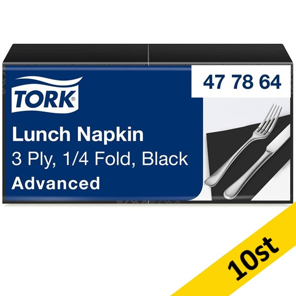 Servetter 150/fp | 3-lag | Tork Lunch | svart | 10st SE200281 - 1