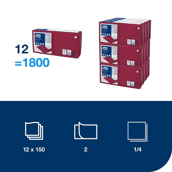 Servetter 200/fp | 2-lag | Tork Cocktail | bordeaux SE200402 - 2