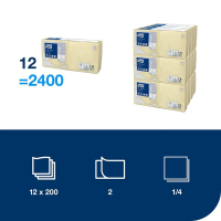 Servetter 200/fp | 2-lag | Tork Cocktail | champagne | 12st SE200415