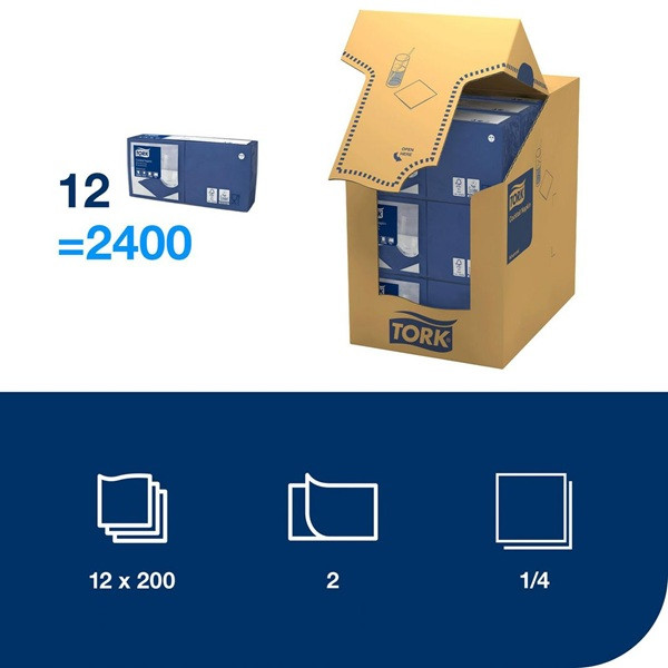 Servetter 200/fp | 2-lag | Tork Cocktail | mörkblå SE200399 - 2