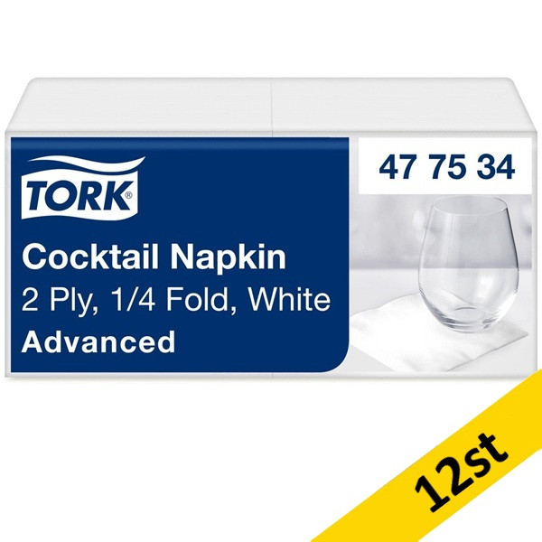 Servetter 200/fp | 2-lag | Tork Cocktail | vit | 12st SE200394 - 1