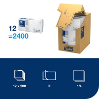 Servetter 200/fp | 2-lag | Tork Cocktail | vit | 12st SE200394