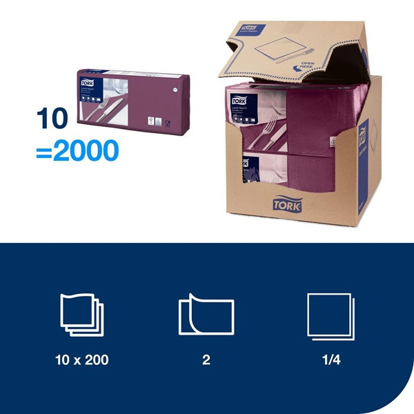 Servetter 200/fp | 2-lag | Tork Lunch | lila | 10st SE200338 - 2