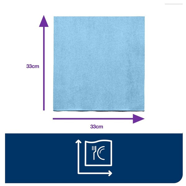 Servetter 200/fp | 2-lag | Tork Lunch | ljusblå | 10st SE200335 - 3