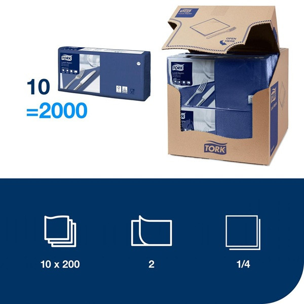 Servetter 200/fp | 2-lag | Tork Lunch | mörkblå | 10st SE200332 - 2