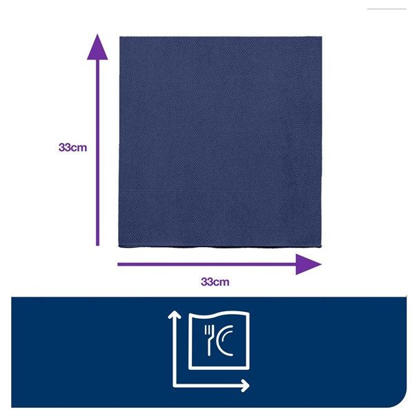 Servetter 200/fp | 2-lag | Tork Lunch | mörkblå | 10st SE200332 - 3