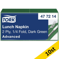 Servetter 200/fp | 2-lag | Tork Lunch | mörkgrön | 10st SE200344