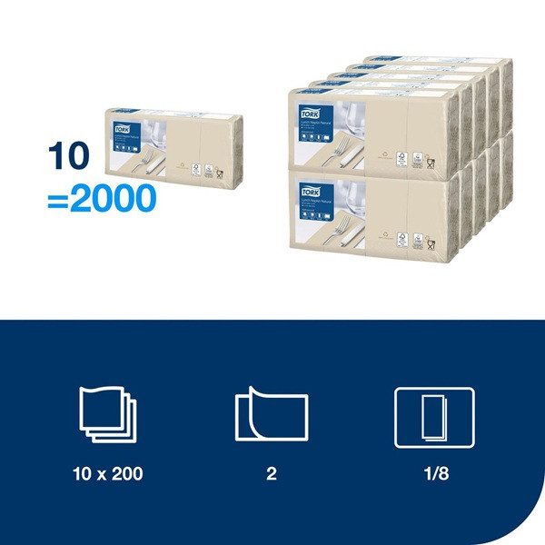 Servetter 200/fp | 2-lag | Tork Lunch | natur SE200328 - 2