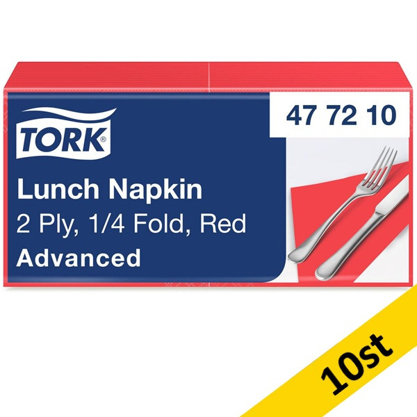 Servetter 200/fp | 2-lag | Tork Lunch | röd | 10st SE200323 - 1